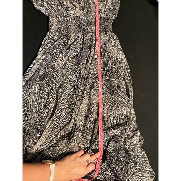 Sen BLACK SNAKE ASYMMETRICAL DRESS Size Medium, VIP RUNWAY DRESS, MSRP $1000+ - Picture 4 of 12